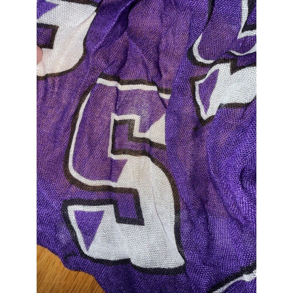 Amherst College Mammoth Infinity Scarf Sheer Zoozatz Purple White Logo NEW - Picture 4 of 7